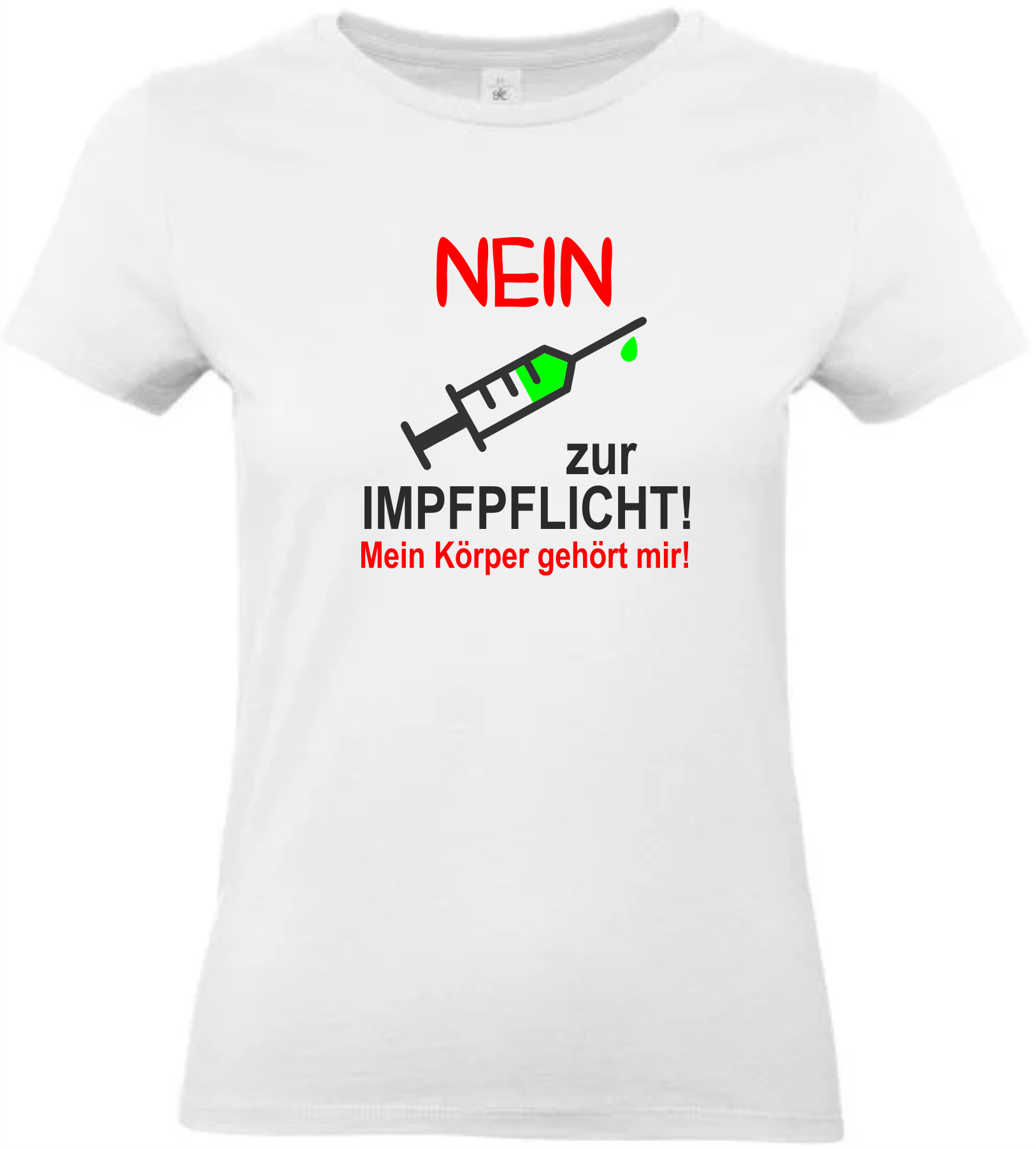 Nein zur Impfpflicht T-Shirt Damen weiß